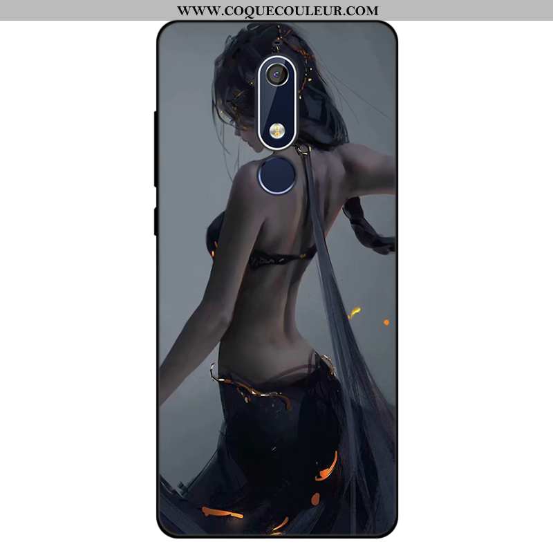 Coque Nokia 5.1 Tendance Silicone, Housse Nokia 5.1 Fluide Doux Tout Compris Bleu