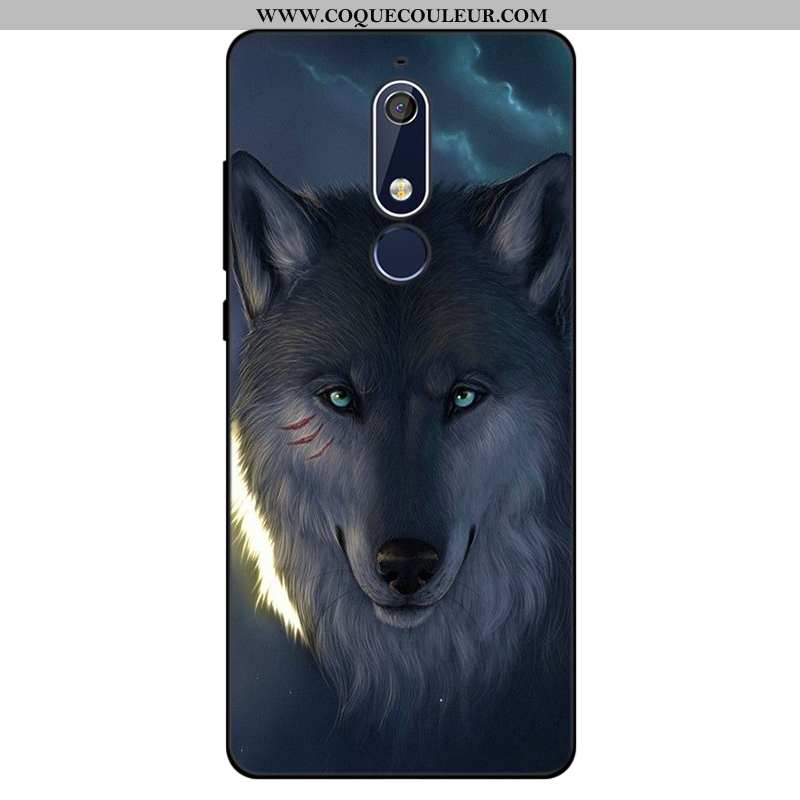 Coque Nokia 5.1 Tendance Silicone, Housse Nokia 5.1 Fluide Doux Tout Compris Bleu