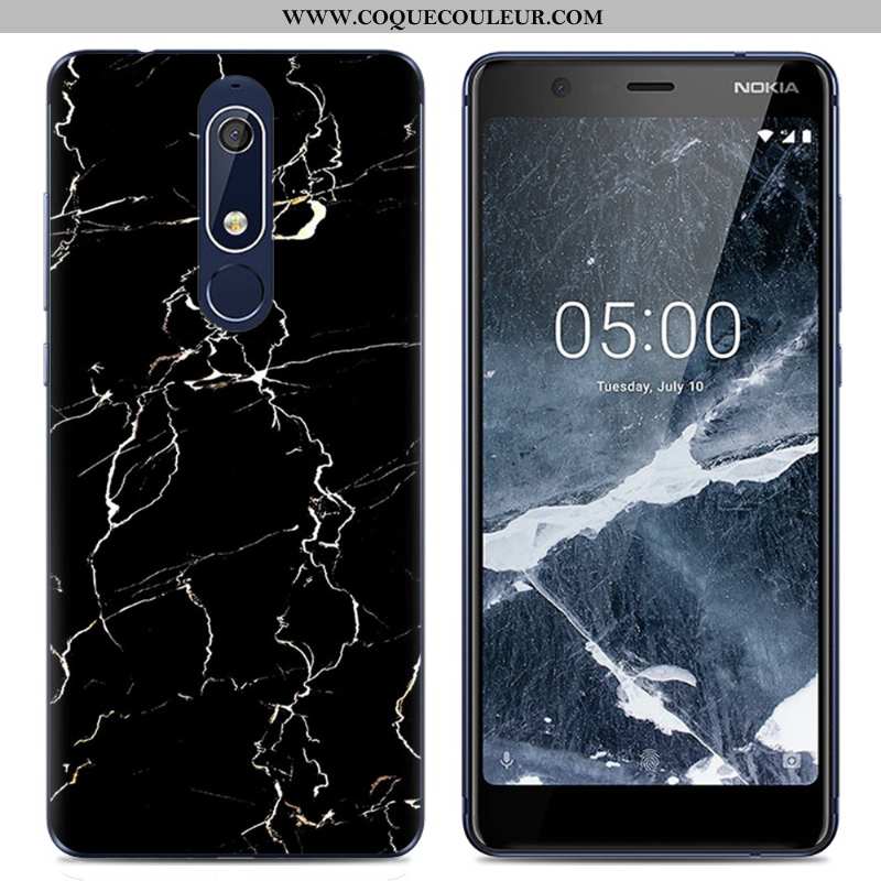 Coque Nokia 5.1 Dessin Animé Rose Fluide Doux, Housse Nokia 5.1 Tendance Transparent