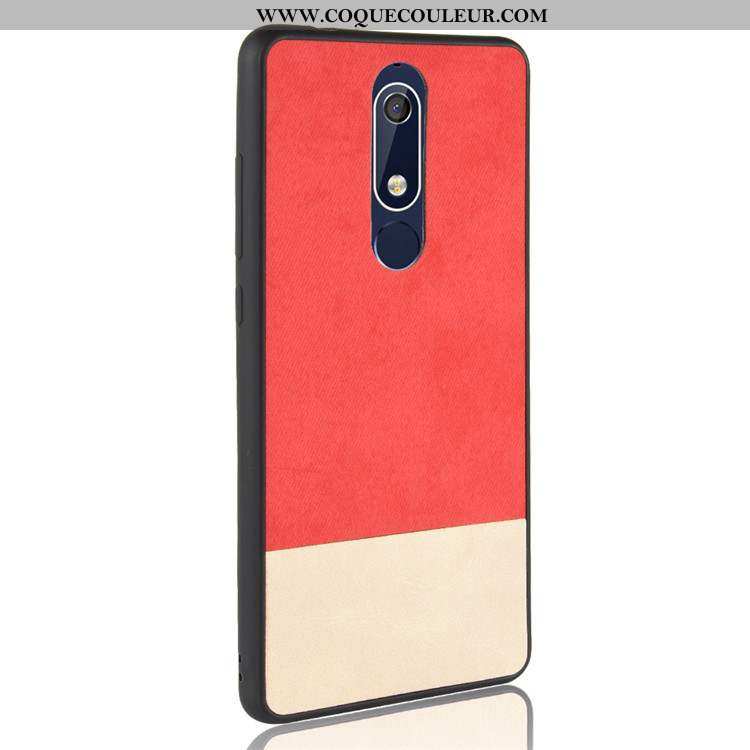 Housse Nokia 5.1 Protection Tout Compris Étui, Étui Nokia 5.1 Délavé En Daim Silicone Noir