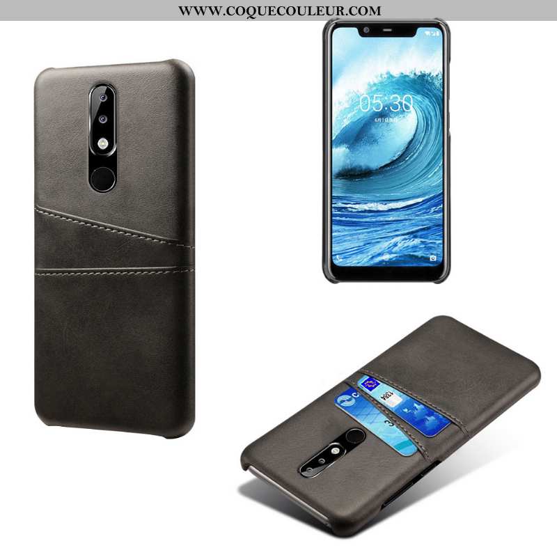 Coque Nokia 5.1 Plus Protection Carte, Housse Nokia 5.1 Plus Cuir Incassable Rose