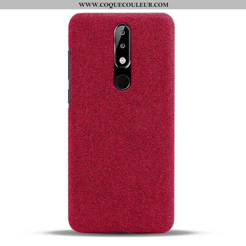 Étui Nokia 5.1 Plus Protection Légères Tissu, Coque Nokia 5.1 Plus Légère Rouge