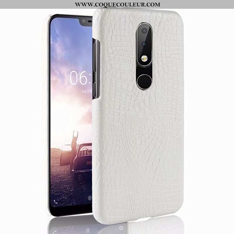 Housse Nokia 5.1 Plus Modèle Fleurie Coque Étui, Étui Nokia 5.1 Plus Protection Crocodile Orange