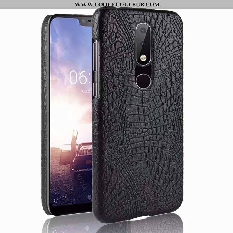 Housse Nokia 5.1 Plus Modèle Fleurie Coque Étui, Étui Nokia 5.1 Plus Protection Crocodile Orange