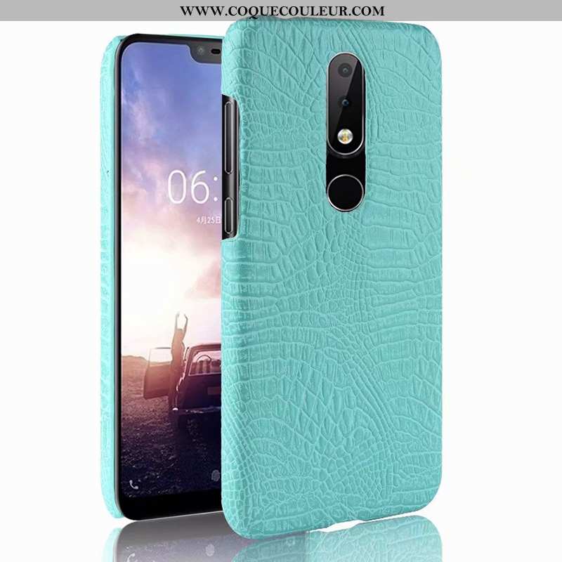 Housse Nokia 5.1 Plus Modèle Fleurie Coque Étui, Étui Nokia 5.1 Plus Protection Crocodile Orange