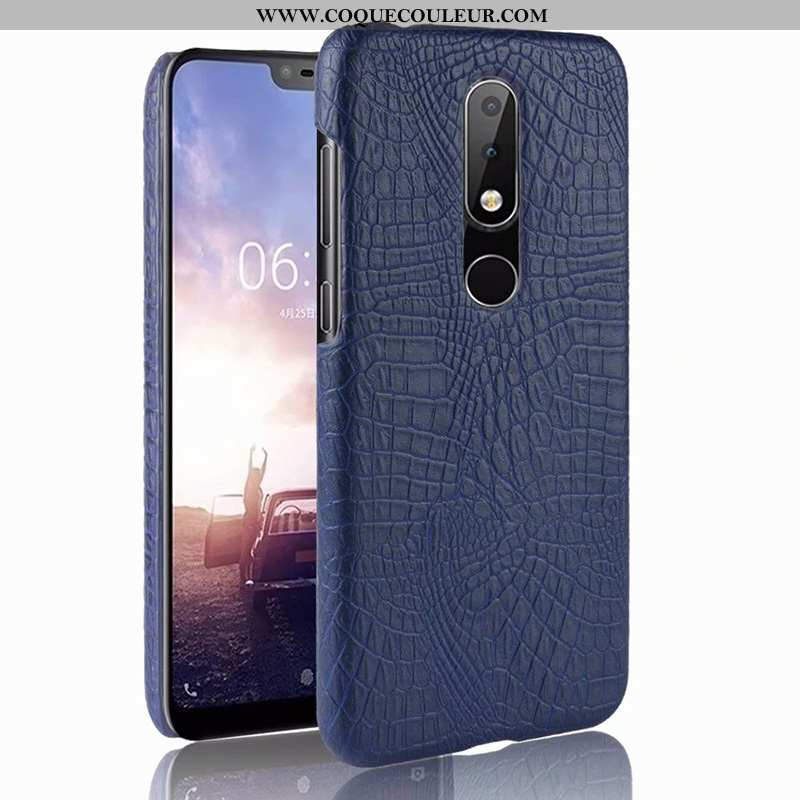 Housse Nokia 5.1 Plus Modèle Fleurie Coque Étui, Étui Nokia 5.1 Plus Protection Crocodile Orange