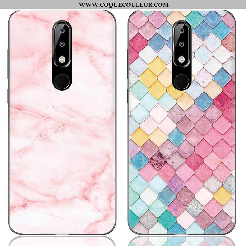 Coque Nokia 5.1 Plus Créatif Protection Peinture, Housse Nokia 5.1 Plus Dessin Animé Rose