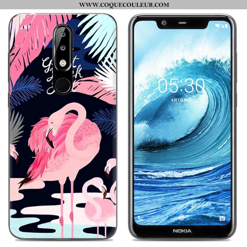 Coque Nokia 5.1 Plus Créatif Protection Peinture, Housse Nokia 5.1 Plus Dessin Animé Rose