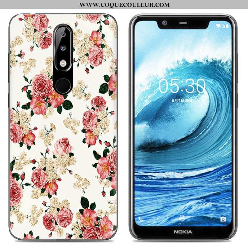 Coque Nokia 5.1 Plus Créatif Protection Peinture, Housse Nokia 5.1 Plus Dessin Animé Rose