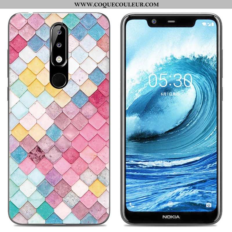 Coque Nokia 5.1 Plus Créatif Protection Peinture, Housse Nokia 5.1 Plus Dessin Animé Rose