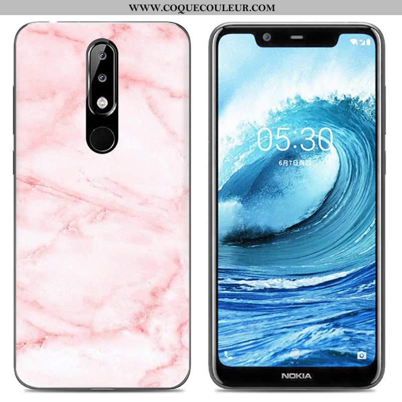 Coque Nokia 5.1 Plus Créatif Protection Peinture, Housse Nokia 5.1 Plus Dessin Animé Rose