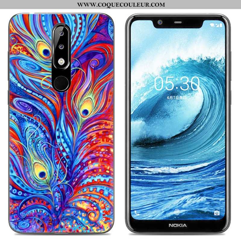 Coque Nokia 5.1 Plus Créatif Protection Peinture, Housse Nokia 5.1 Plus Dessin Animé Rose