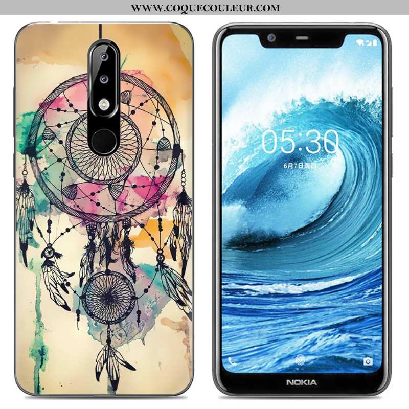 Coque Nokia 5.1 Plus Créatif Protection Peinture, Housse Nokia 5.1 Plus Dessin Animé Rose