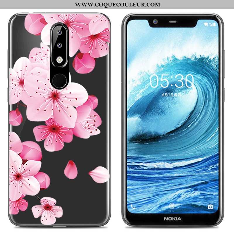 Coque Nokia 5.1 Plus Créatif Protection Peinture, Housse Nokia 5.1 Plus Dessin Animé Rose