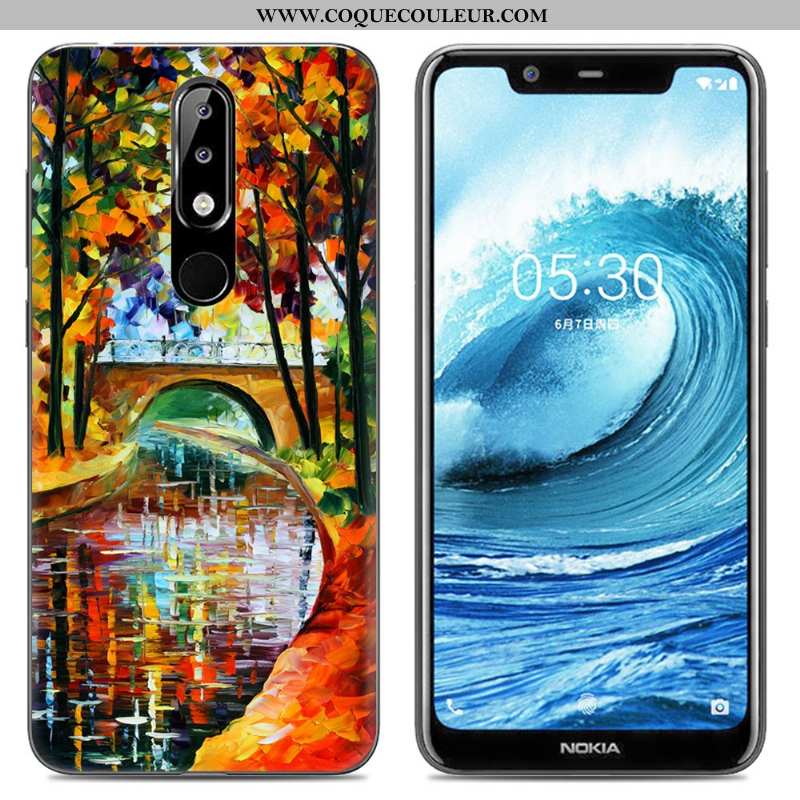 Coque Nokia 5.1 Plus Créatif Protection Peinture, Housse Nokia 5.1 Plus Dessin Animé Rose