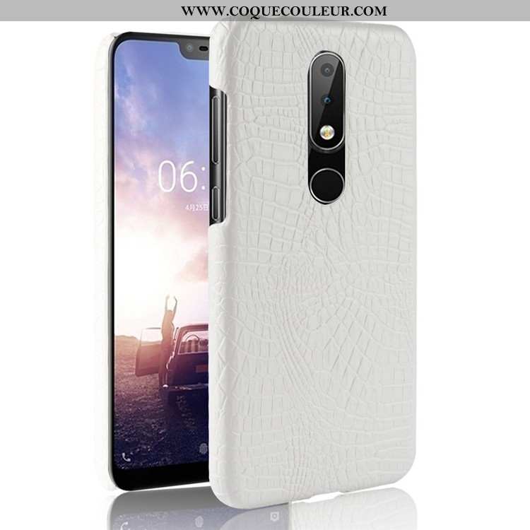 Étui Nokia 5.1 Plus Modèle Fleurie Vert Crocodile, Coque Nokia 5.1 Plus Incassable Verte