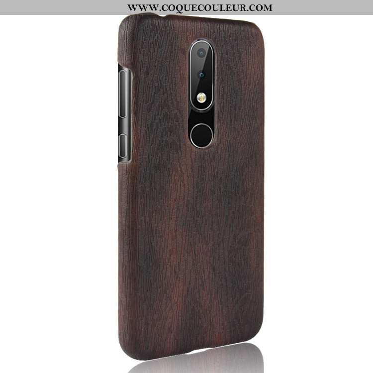 Housse Nokia 5.1 Plus En Bois Couvercle Arrière Étui, Étui Nokia 5.1 Plus Modèle Fleurie Protection 