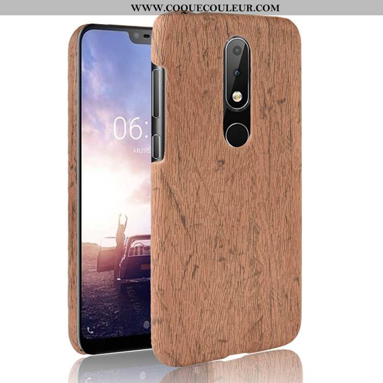 Housse Nokia 5.1 Plus En Bois Couvercle Arrière Étui, Étui Nokia 5.1 Plus Modèle Fleurie Protection 