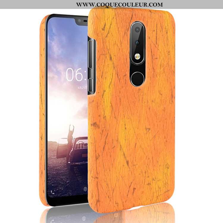 Housse Nokia 5.1 Plus En Bois Couvercle Arrière Étui, Étui Nokia 5.1 Plus Modèle Fleurie Protection 