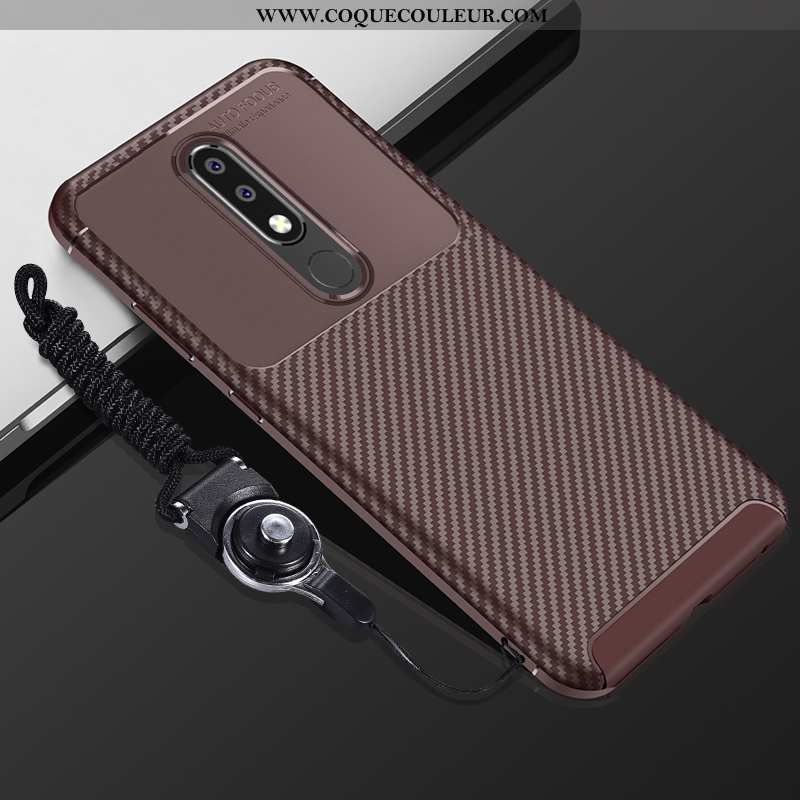 Étui Nokia 5.1 Plus Fluide Doux Téléphone Portable Incassable, Coque Nokia 5.1 Plus Silicone Marron