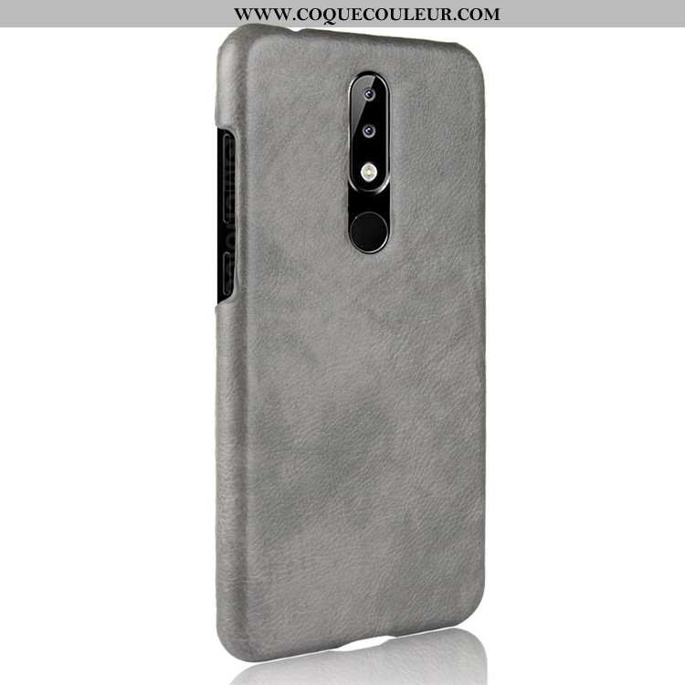 Coque Nokia 5.1 Plus Protection Difficile, Housse Nokia 5.1 Plus Cuir Qualité Gris