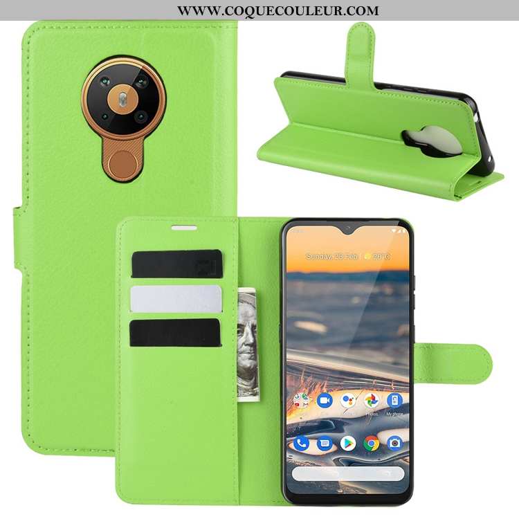 Étui Nokia 5.3 Délavé En Daim Antidérapant Téléphone Portable, Coque Nokia 5.3 Cuir Vert Verte