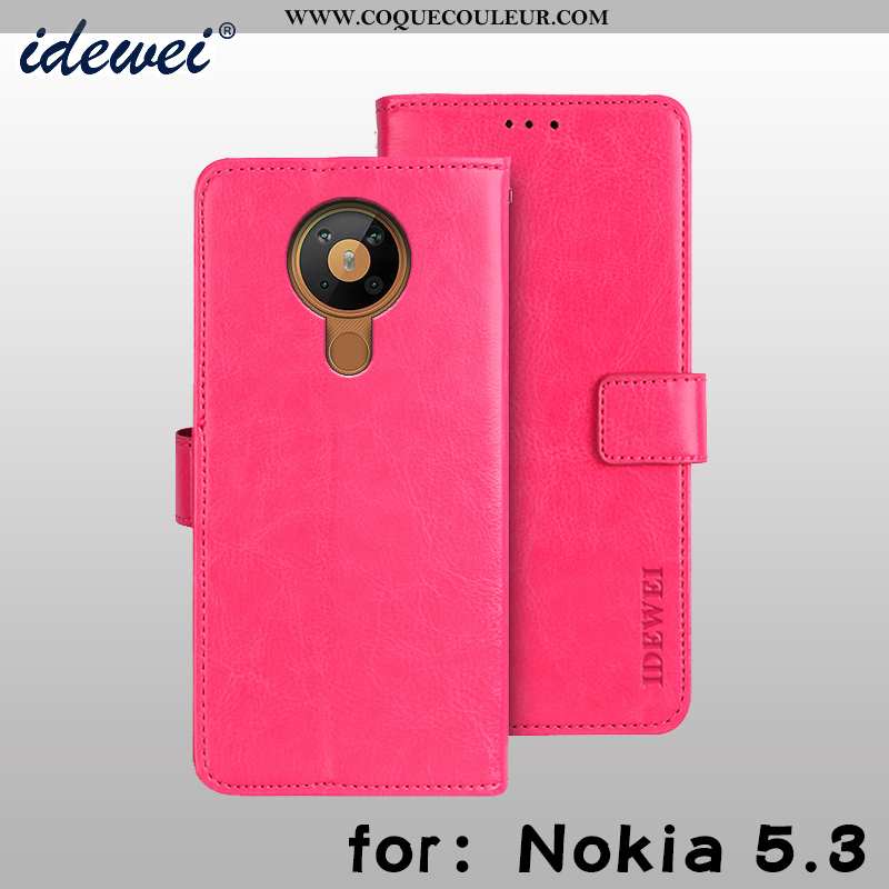 Housse Nokia 5.3 Portefeuille Protection, Étui Nokia 5.3 Cuir Téléphone Portable Marron