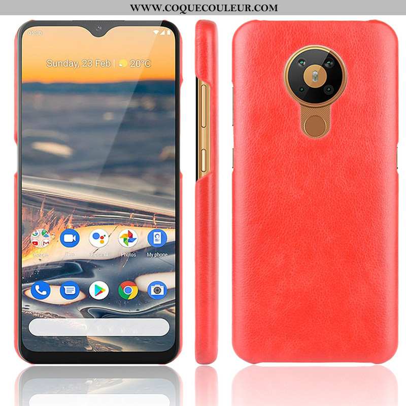 Coque Nokia 5.3 Protection Légères Téléphone Portable, Housse Nokia 5.3 Cuir Difficile Rouge