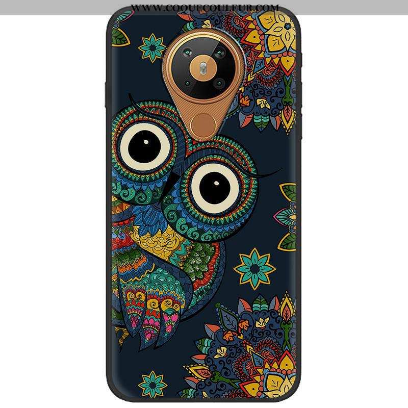 Coque Nokia 5.3 Créatif Tissu Peinture, Housse Nokia 5.3 Dessin Animé Noir