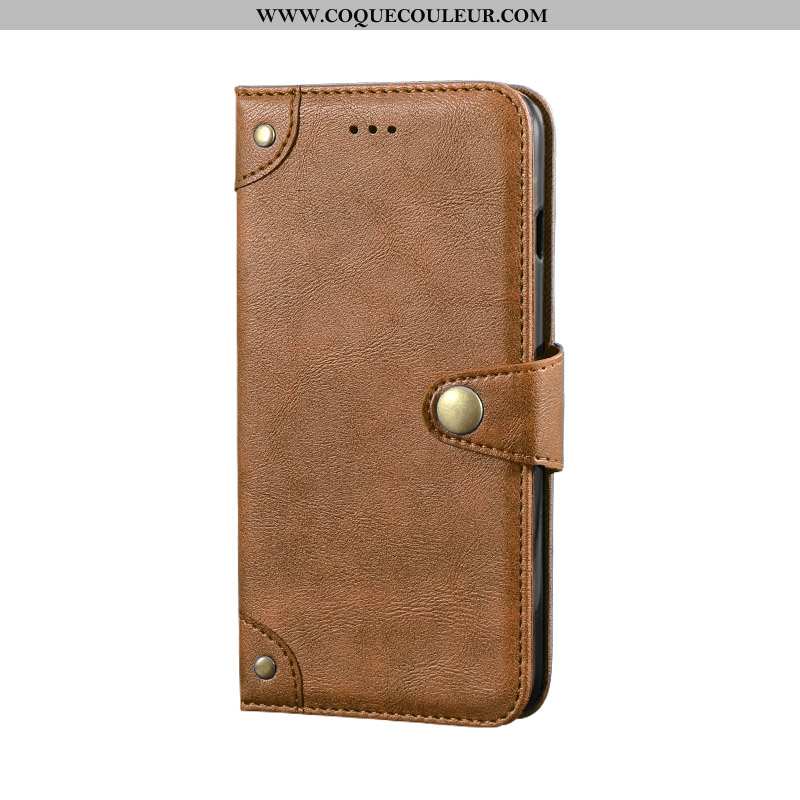 Coque Nokia 6.1 Cuir Étui Coque, Housse Nokia 6.1 Protection Portefeuille Khaki