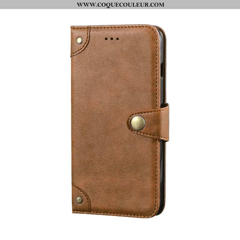 Coque Nokia 6.1 Cuir Étui Coque, Housse Nokia 6.1 Protection Portefeuille Khaki