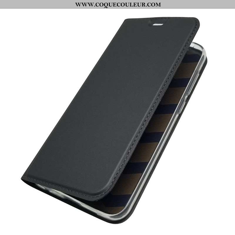 Étui Nokia 6.1 Silicone Noir, Coque Nokia 6.1 Protection Cuir Noir