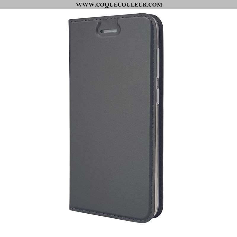 Étui Nokia 6.1 Silicone Noir, Coque Nokia 6.1 Protection Cuir Noir