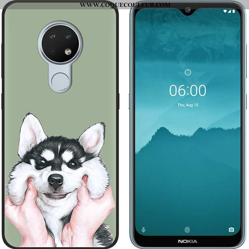 Coque Nokia 6.2 Tendance Téléphone Portable Vert, Housse Nokia 6.2 Fluide Doux Chaud Verte