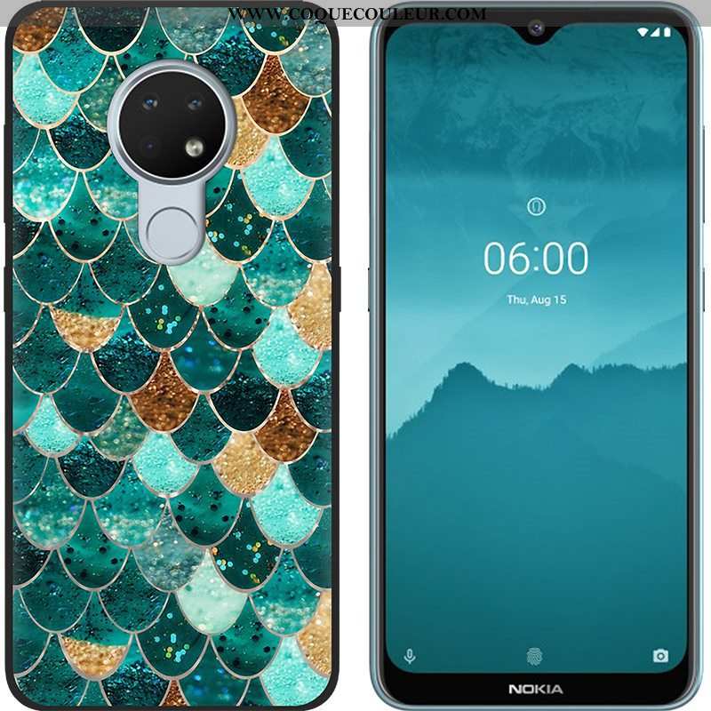 Coque Nokia 6.2 Tendance Téléphone Portable Vert, Housse Nokia 6.2 Fluide Doux Chaud Verte