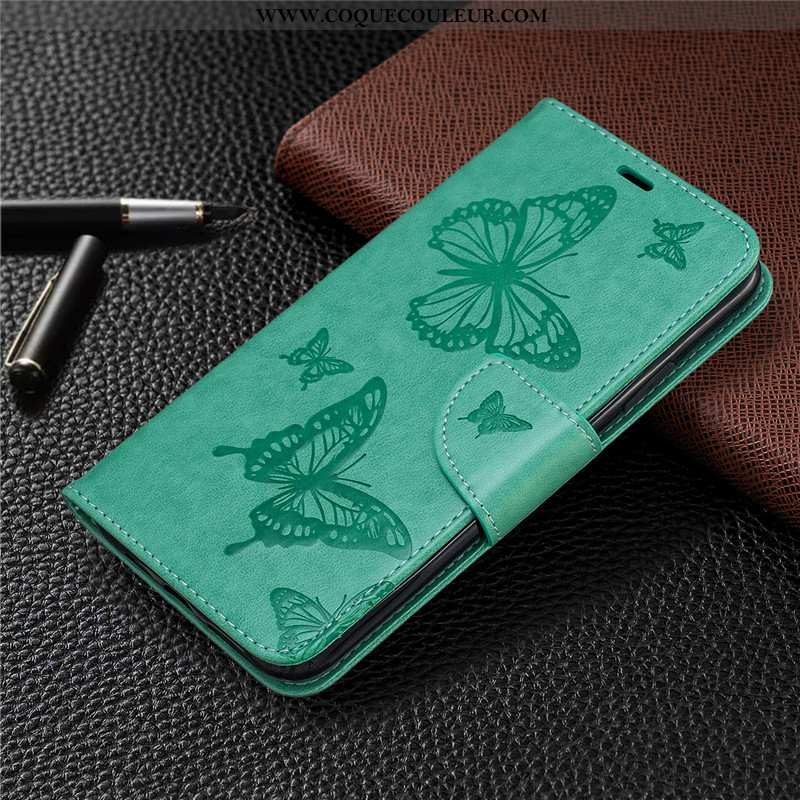 Coque Nokia 6.2 Cuir Couleur Unie Étui, Housse Nokia 6.2 Protection Vert Verte