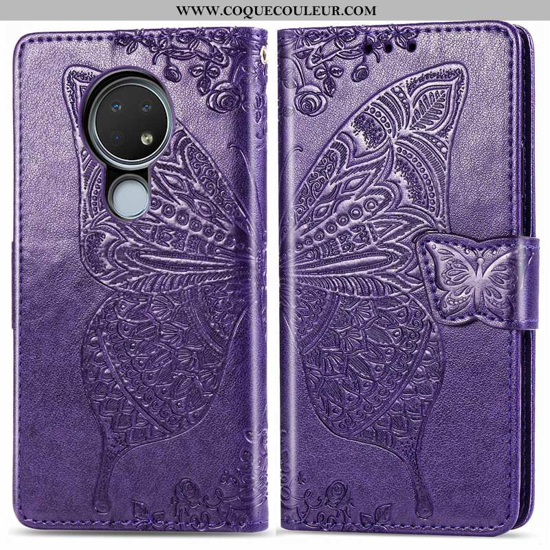 Housse Nokia 6.2 Ornements Suspendus Charmant Téléphone Portable, Étui Nokia 6.2 Gaufrage Violet