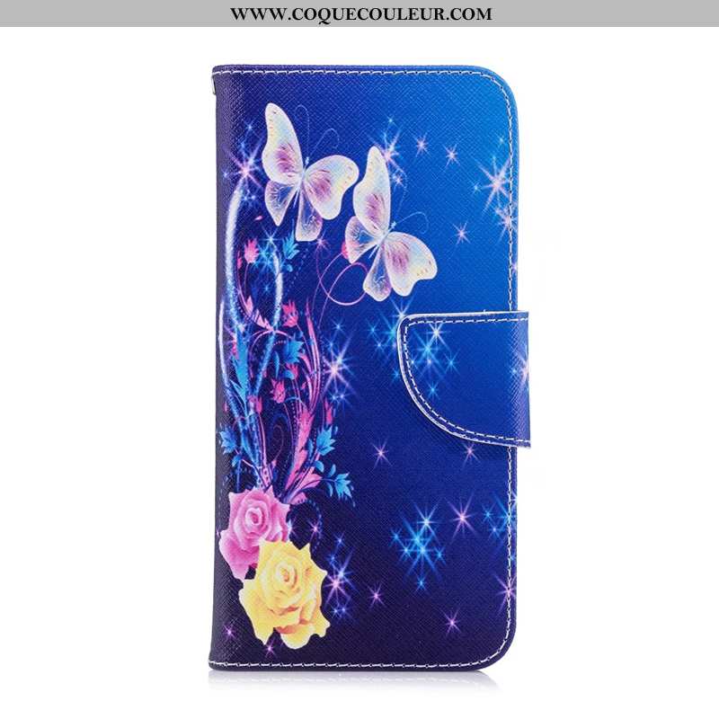 Étui Nokia 6.2 Cuir Coque Téléphone Portable, Nokia 6.2 Protection Peinture Bleu