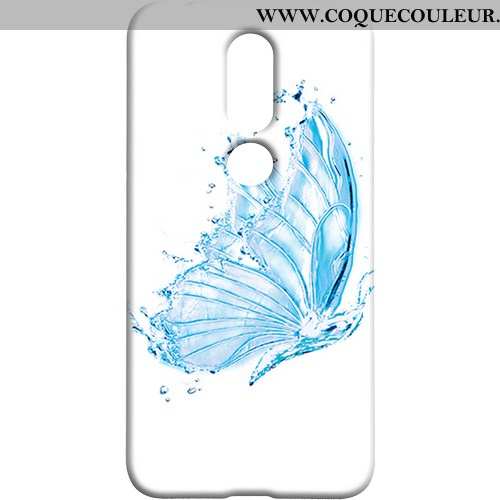 Coque Nokia 7.1 Délavé En Daim Téléphone Portable Frais, Housse Nokia 7.1 Protection Papillon Bleu