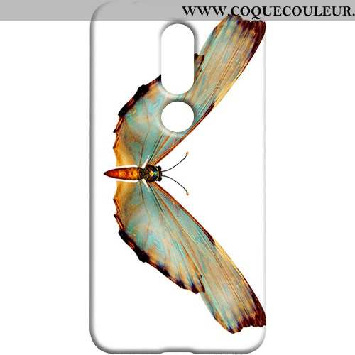 Coque Nokia 7.1 Délavé En Daim Téléphone Portable Frais, Housse Nokia 7.1 Protection Papillon Bleu