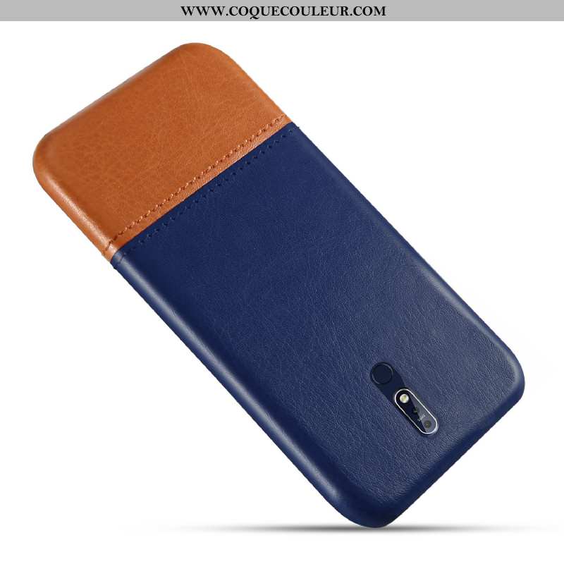 Housse Nokia 7.1 Personnalité Bleu Étui, Étui Nokia 7.1 Cuir Protection