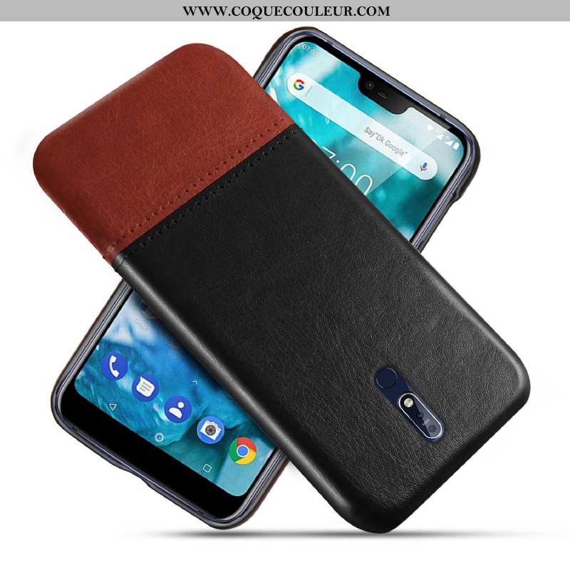 Housse Nokia 7.1 Personnalité Bleu Étui, Étui Nokia 7.1 Cuir Protection