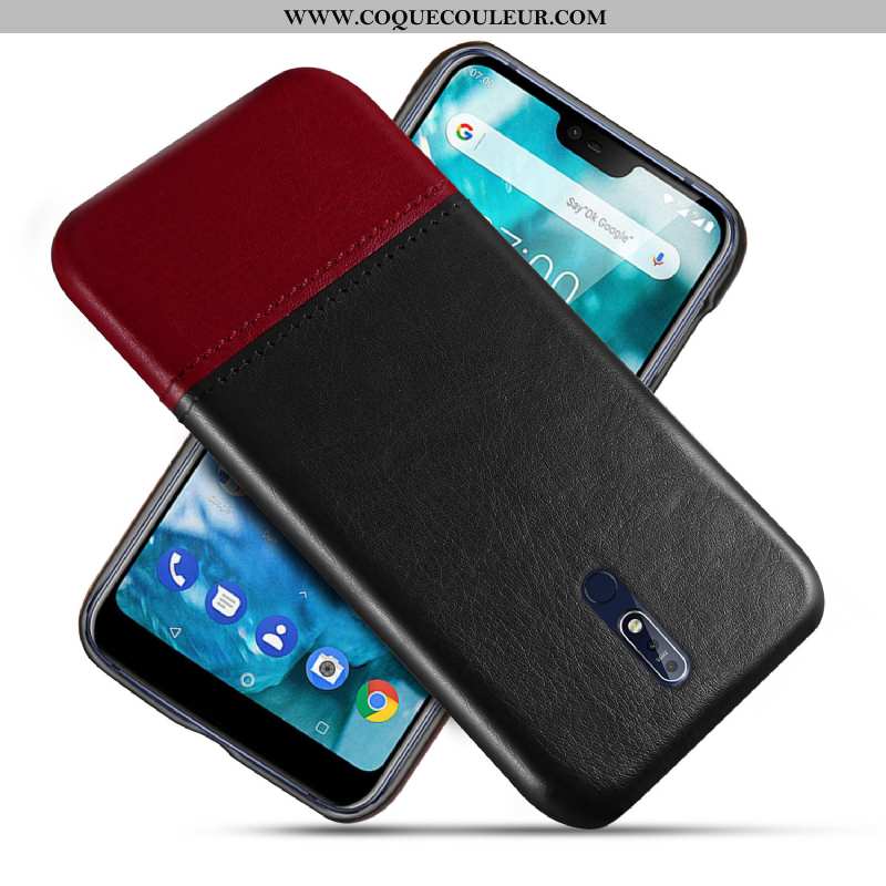 Housse Nokia 7.1 Personnalité Bleu Étui, Étui Nokia 7.1 Cuir Protection