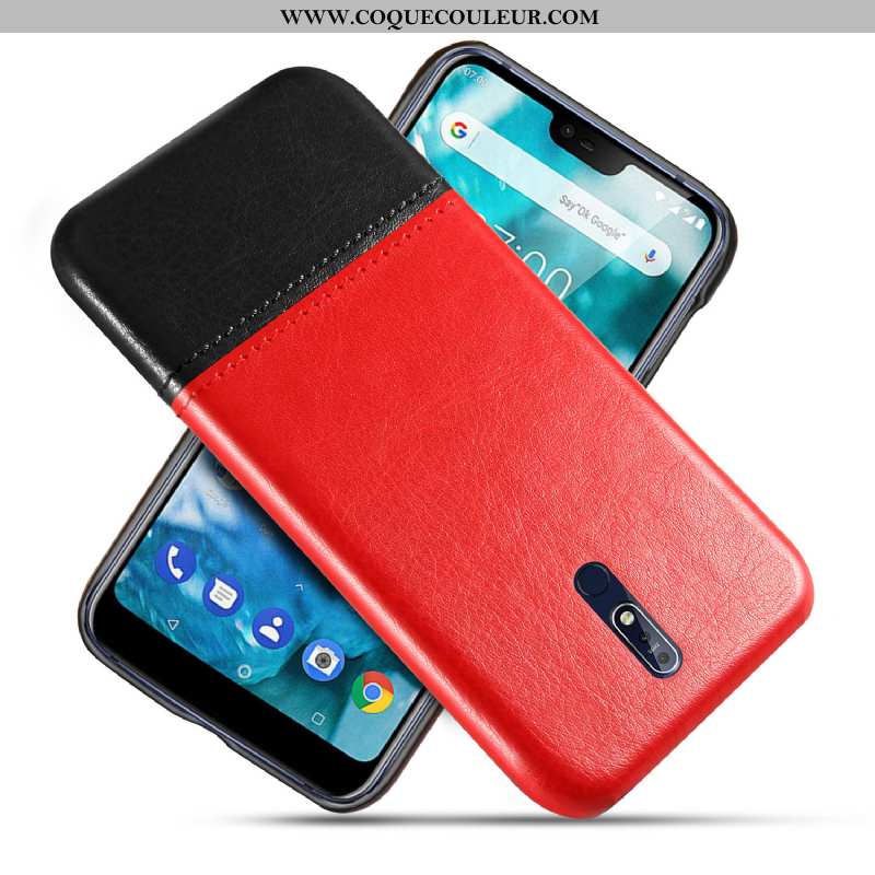 Housse Nokia 7.1 Personnalité Bleu Étui, Étui Nokia 7.1 Cuir Protection