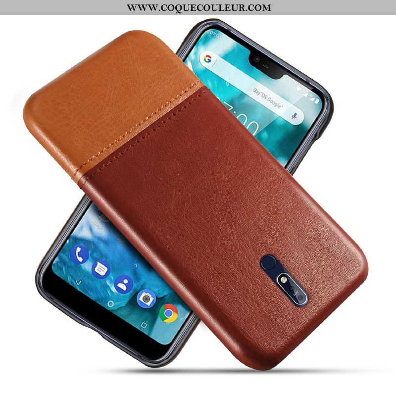 Housse Nokia 7.1 Personnalité Bleu Étui, Étui Nokia 7.1 Cuir Protection