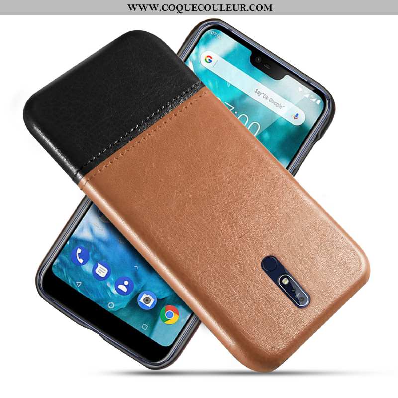 Housse Nokia 7.1 Personnalité Bleu Étui, Étui Nokia 7.1 Cuir Protection