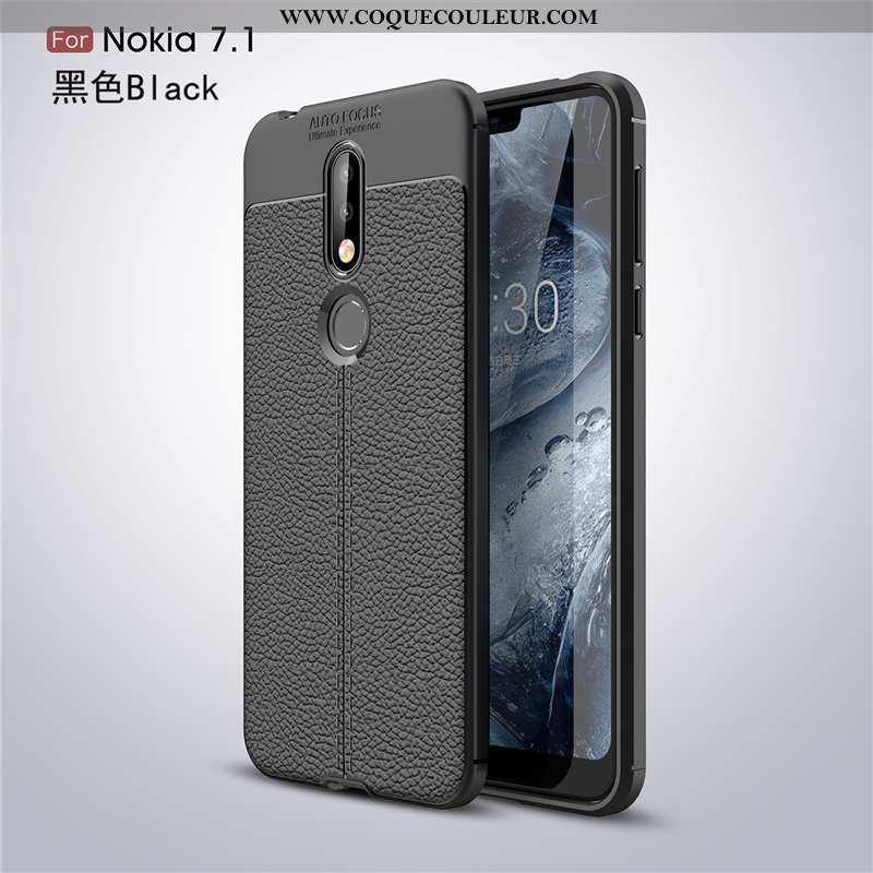 Étui Nokia 7.1 Mode Fluide Doux Téléphone Portable, Coque Nokia 7.1 Protection Tendance Gris