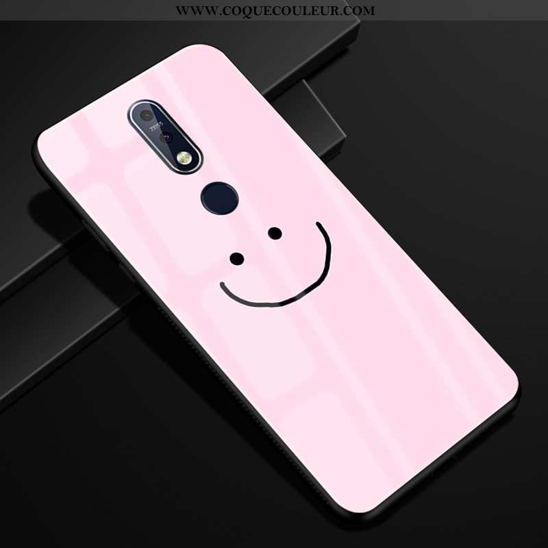 Coque Nokia 7.1 Protection Violet, Housse Nokia 7.1 Verre Téléphone Portable Violet