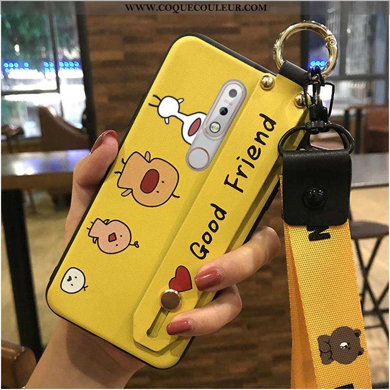 Coque Nokia 7.1 Fluide Doux Créatif Dessin Animé, Housse Nokia 7.1 Protection Charmant Jaune