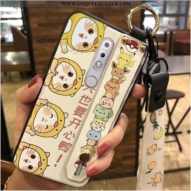 Coque Nokia 7.1 Fluide Doux Créatif Dessin Animé, Housse Nokia 7.1 Protection Charmant Jaune